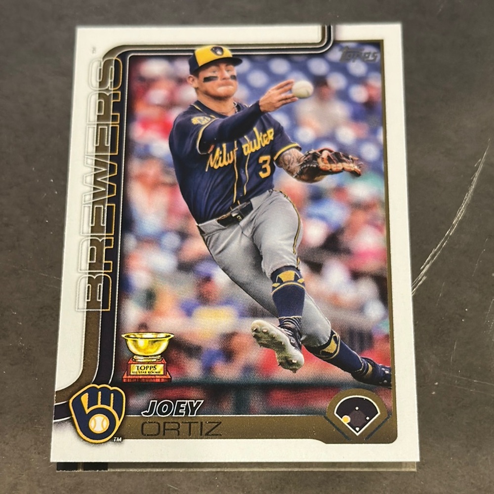 Topps Brewers Card with Blue and Gray Uniform